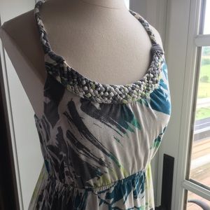 Floor length, floral dress